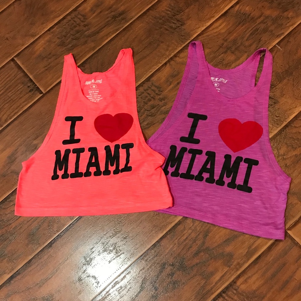 Surf Style I love Miami Crop Top Tees